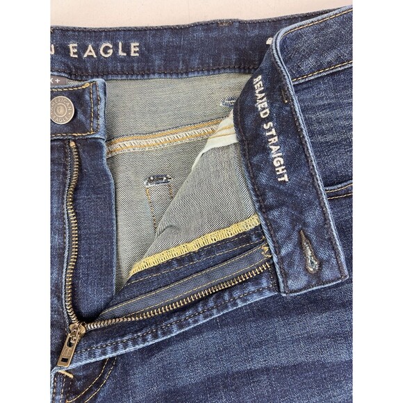 American Eagle Jeans Mens 42 X 32 Blue Stretch Airflex Denim Relaxed Straight - Picture 5 of 6